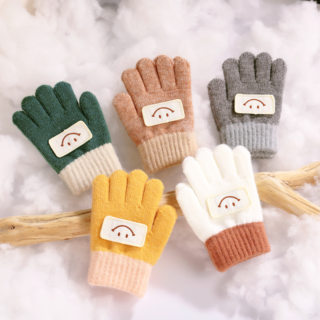 儿童冬季保暖手套宝宝手套1-3-6岁上幼儿园五指针织男女小孩学生2