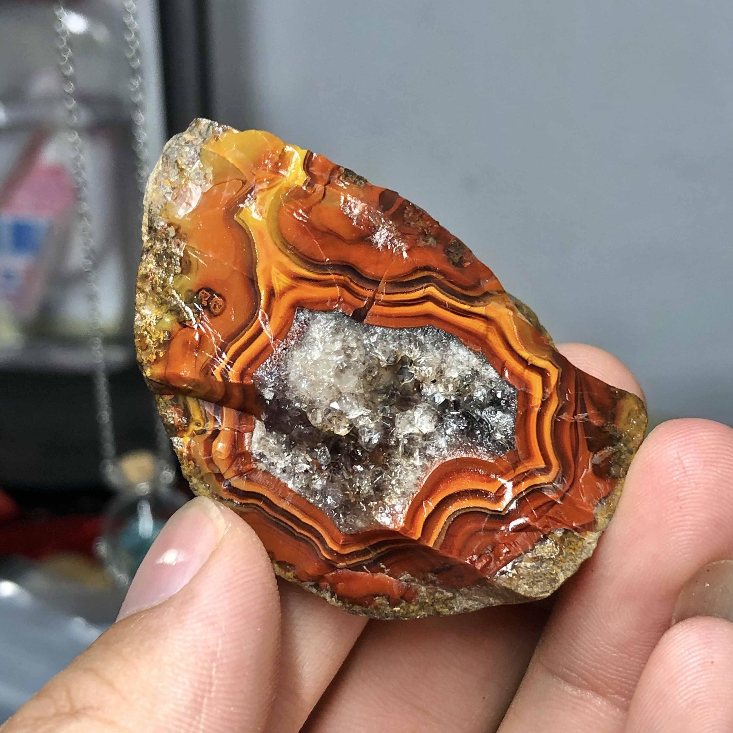 縞瑪瑙 卵石 緑 striped agate シマメノウ（縞瑪瑙） (Botswana Agate