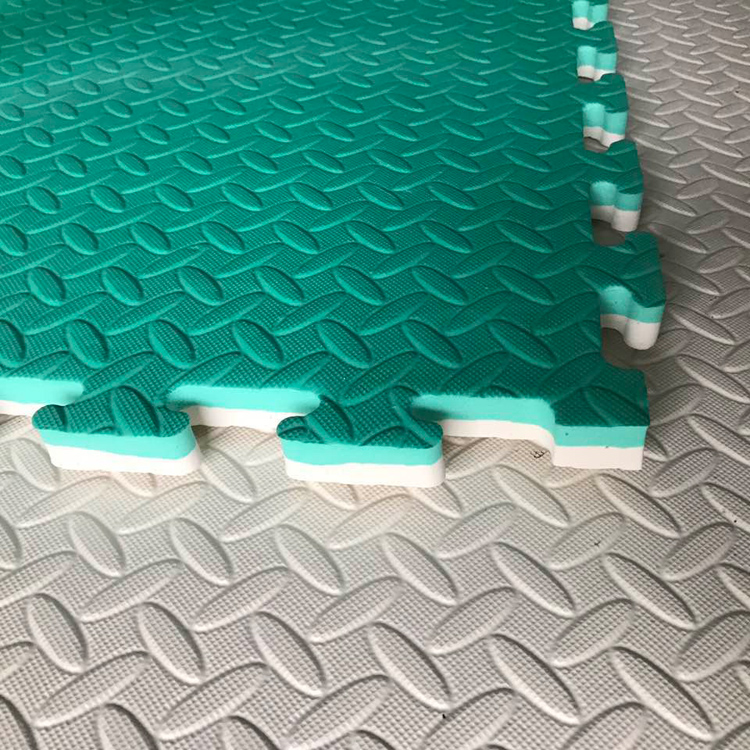 Naughty Castle Floor Mat Children's Orchestra Foam Mat Trampoline EVA Mat Splicing Leaf Pattern Two-color 1 Piece 1 Flat