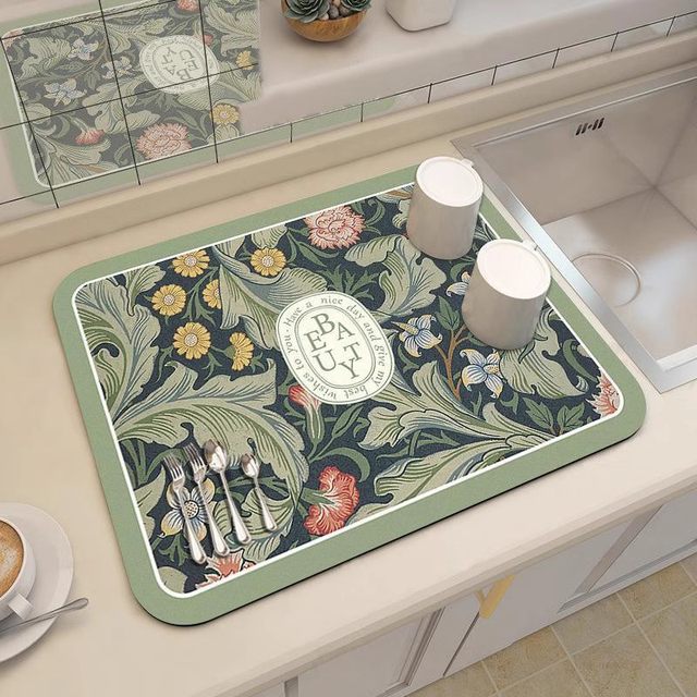 Kitchen countertop drain pad diatom ຂີ້ຕົມດູດຊຶມ pad desktop tableware drying pad coaster disposable tea bar mat