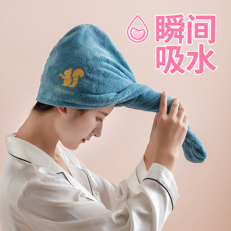 2 dry hair caps Divine Instrumental Absorbent Fast Dry Women Wrap Headscarf Headscarf Bath Hat Towel Cute Wipe Hair Dry Hair Towel-Taobao