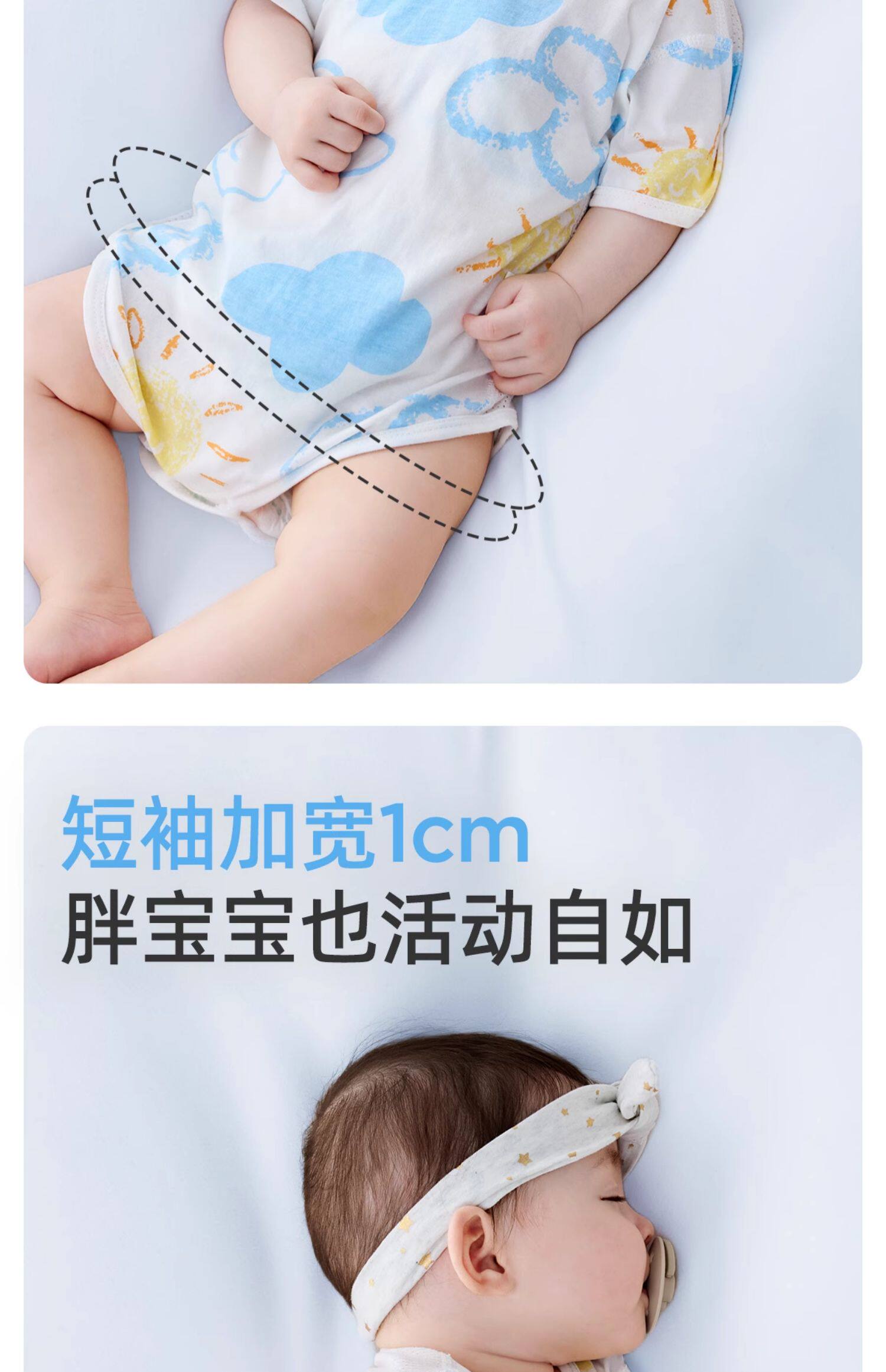 JQ婧麒包屁衣婴儿夏季薄款连体衣新生儿衣服宝宝三角爬服透气夏装 — 12