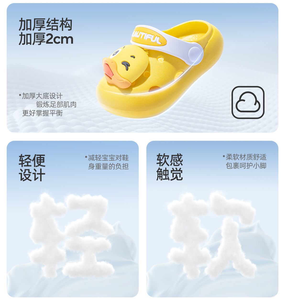 JQ婧麒儿童拖鞋男童夏外穿防滑室内包头软底洗澡小女孩透气洞洞鞋 — 3