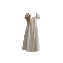 Maternity summer wear 2024 new style French temperament square neck puff sleeve slim dress large size loose maternity dress