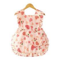 Jingqi baby smock pure cotton waterproof and anti-dirty princess dress summer eating bib apron kindergarten protective clothing drool