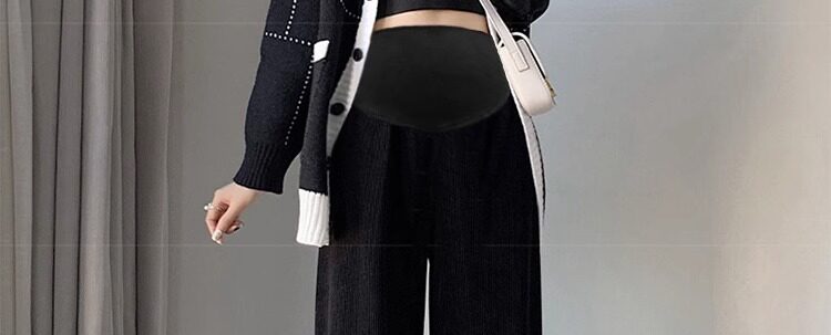 Беременные женщины широкие брюки ноги  婧麒孕妇裤欧棉阔腿裤春秋外穿直筒裤小个子休闲裤透气孕妇装秋装 JOYNCLEON