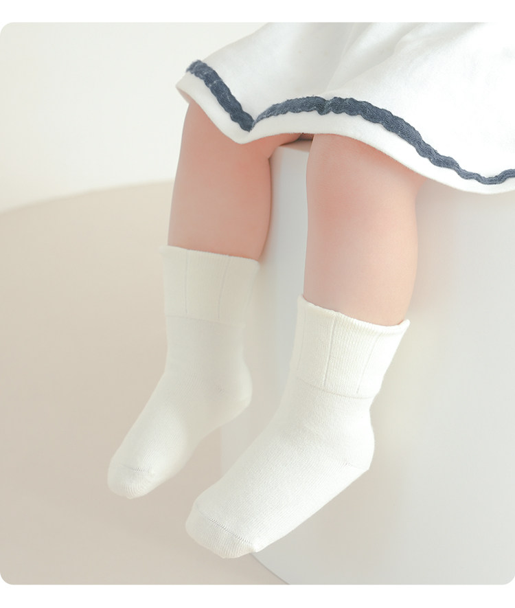 JQ婧麒宝宝袜子春秋新生儿无骨中筒袜胖宝宝不勒腿婴儿袜儿童棉袜 — 18