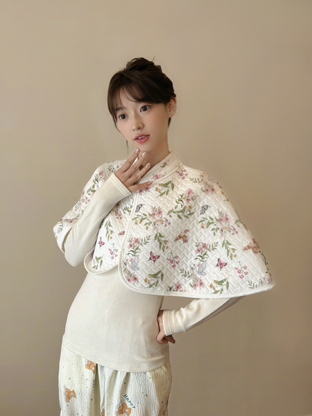 Jq Jingqi Air Cotton Maternity Shawl, Pure Cotton Shoulder Protector for Pregnant Women, Anti-Cold Nursing Cape for Air-Conditioned Rooms, Postpartum Breastfeeding Autumn Cape