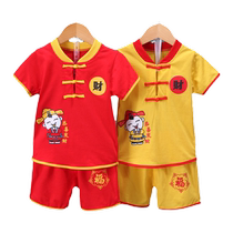 Jingqis one-year-old dress baby summer thin Chinese-style babys 100-day and one-year-old birthday party dress childrens Tang suit