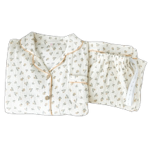 Jingqi vêtements post-partum été mince post-partum pur coton pyjama de maternité femme allaitement ensemble de vêtements de maison