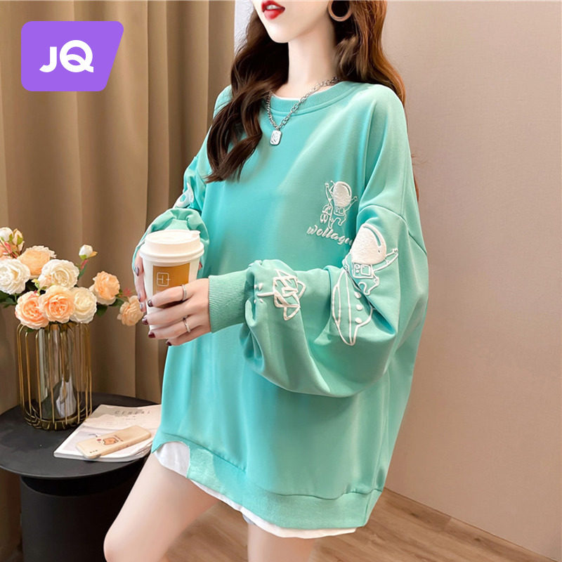The Jing Kiri Gestational Woman Dress Spring Autumn Clothing Fashion Small Sub Loose Spring Clothing Blouse Spring Casual Long Sleeve Mid-Length