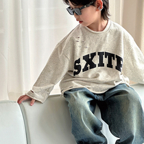 The Jing Qi Children Pants Spring Clothing Boy Jeans Pure Cotton Ocean Gas Tide Baby Boy Clothing Spring Autumn Pure Cotton Long Pants Boy