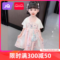 Jingqi girls summer new antique dress baby girl Xingdelu princess dress childrens Chinese style Hanfu Tang suit