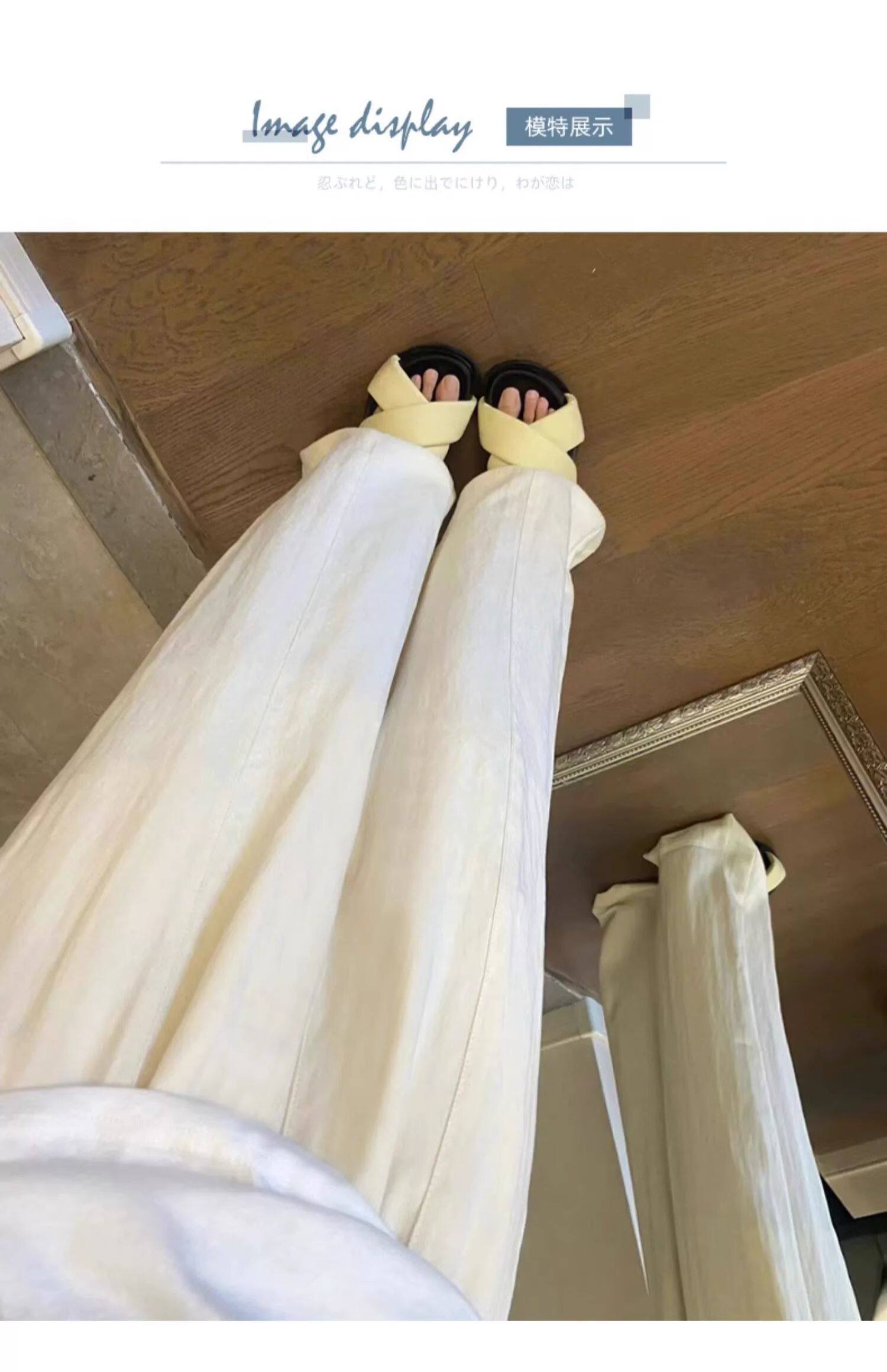 Беременные женщины широкие брюки ноги  婧麒孕妇裤子夏季外穿棉麻阔腿裤2023新款春秋山本裤孕妇装女夏装 JOYNCLEON