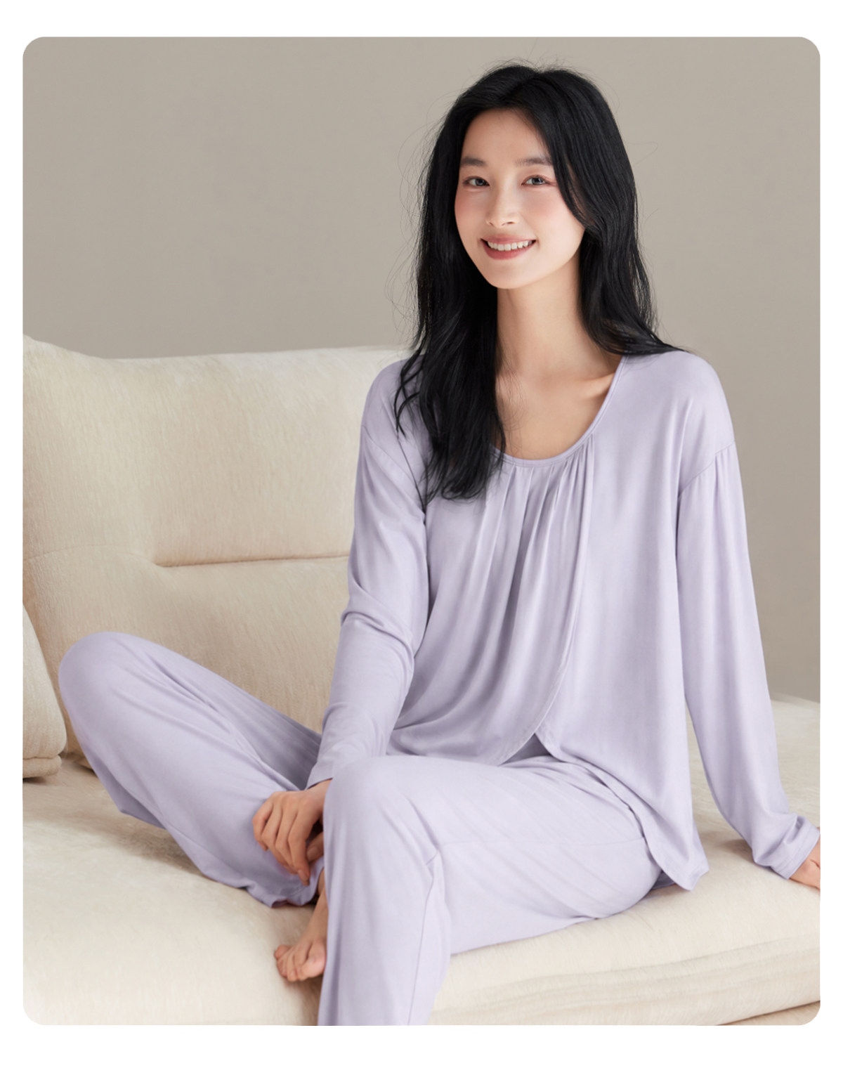JQ婧麒月子服纯棉全棉吸汗产后哺乳睡衣孕妇喂奶待产妇家居服秋季 — 25