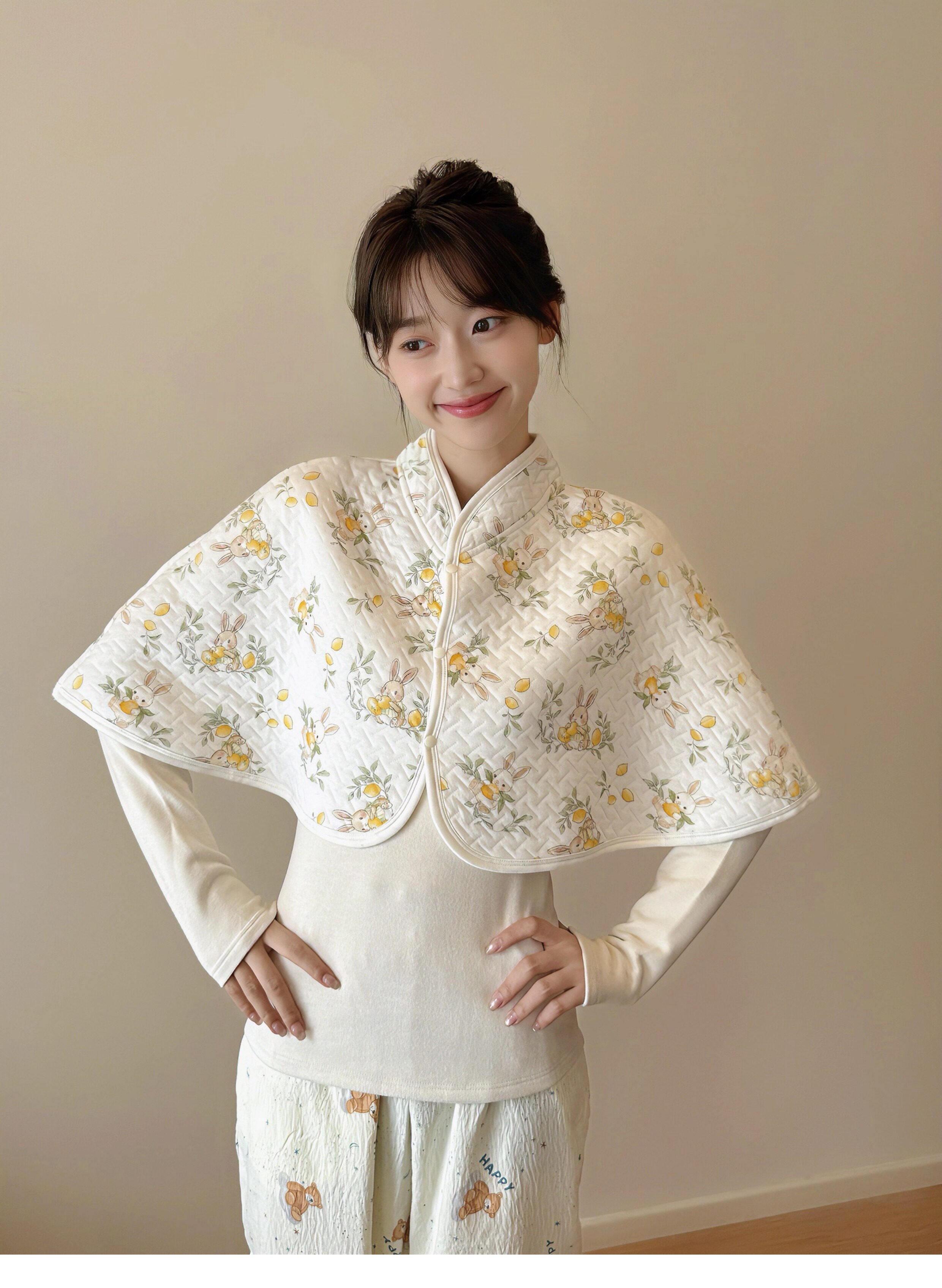 JQ婧麒空气棉月子披肩孕妇护肩纯棉空调房防寒哺乳斗篷产后喂奶秋 — 1