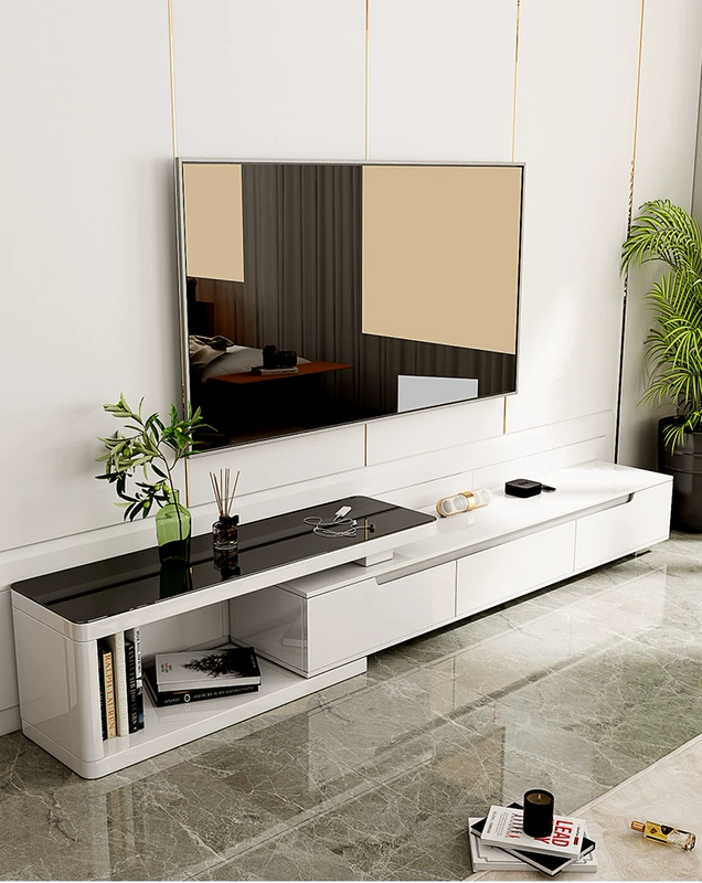 Tủ tivi kết hợp bàn cà phê hiện đại tối giản có thể mở rộng căn hộ nhỏ phòng khách đặt kinh tế lắp ráp tủ sàn 16H1 - TV