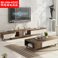 Shuanghu đồ nội thất phòng khách bộ hoàn chỉnh của đồ nội thất đơn giản hiện đại kính thiên văn căn hộ nhỏ bàn cà phê TV kết hợp tủ 15K2X