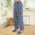 Ba tai thỏ pyjama quần nam mùa hè cotton trẻ trung thoáng khí cotton in mỏng quần nam mỏng quần nam Quần tây