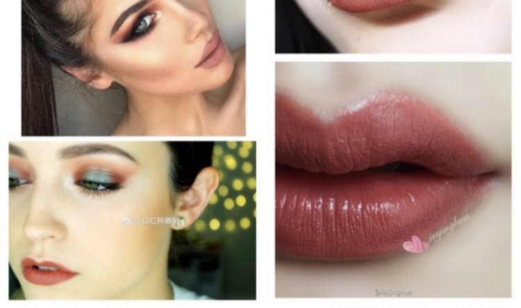 Châu Âu và Hoa Kỳ mờ nhung son môi trà đậm màu hồng nude đậu màu cà phê trà nâu ăn son đất son bbia màu đỏ cam