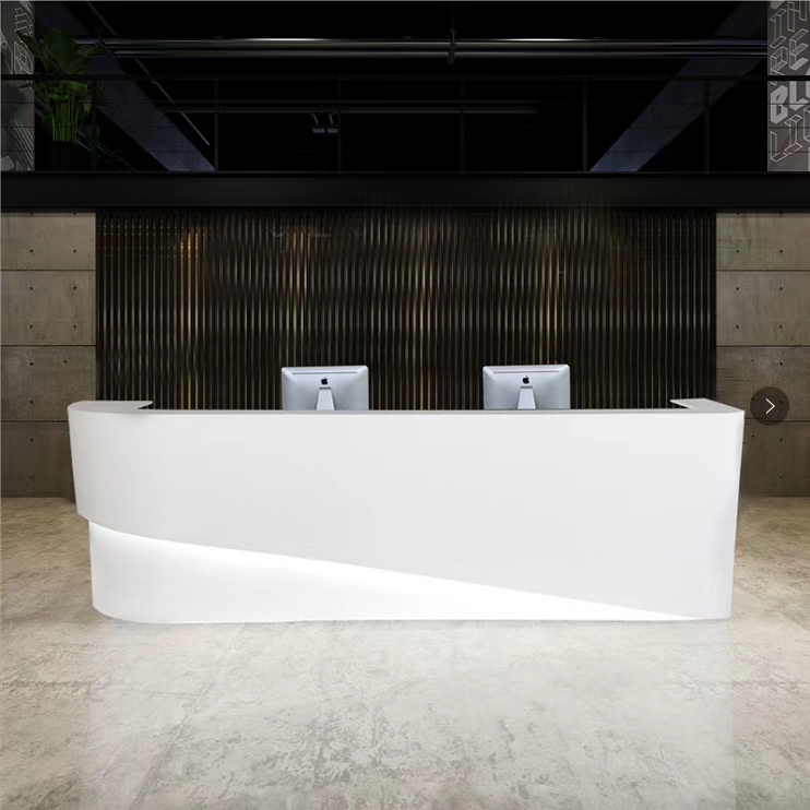 Company paint curved reception desk simple modern creative beauty salon hotel bar counter cash register welcome desk