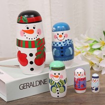 Genuine original Matryoshka 5-layer Snowman cartoon cute gift childrens educational toy ornaments