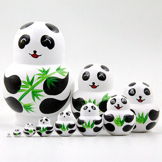 Matryoshka 10-layer small belly panda hand-painted wooden toy girl holiday gift creative decoration