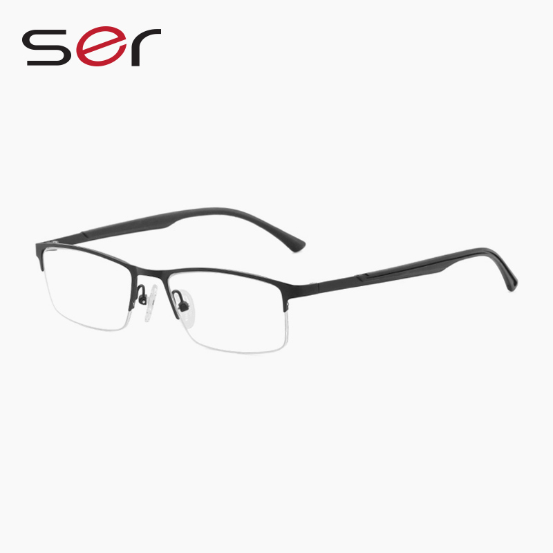 Shanger light business anti-blue light computer goggles anti-radiation glasses myopia men and women no degree flat mirror half frame