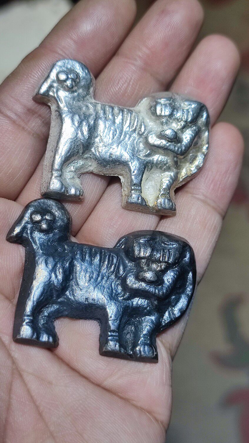 (Ming Dynasty tiger pendant) old silver sanding sterling silver tiger money cloth buckle sterling silver DIY belt leather bag accessories