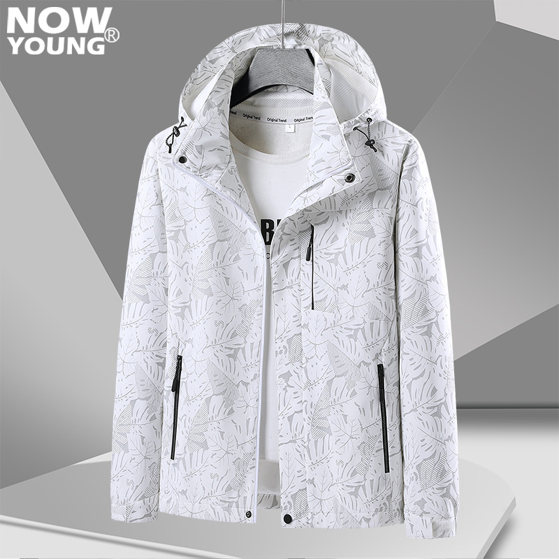 Nowyoung Men's Jacket Autumn and Winter Windproof Waterproof Fleece-Lined Outdoor down Cotton Jacket Large Size Trendy Coat