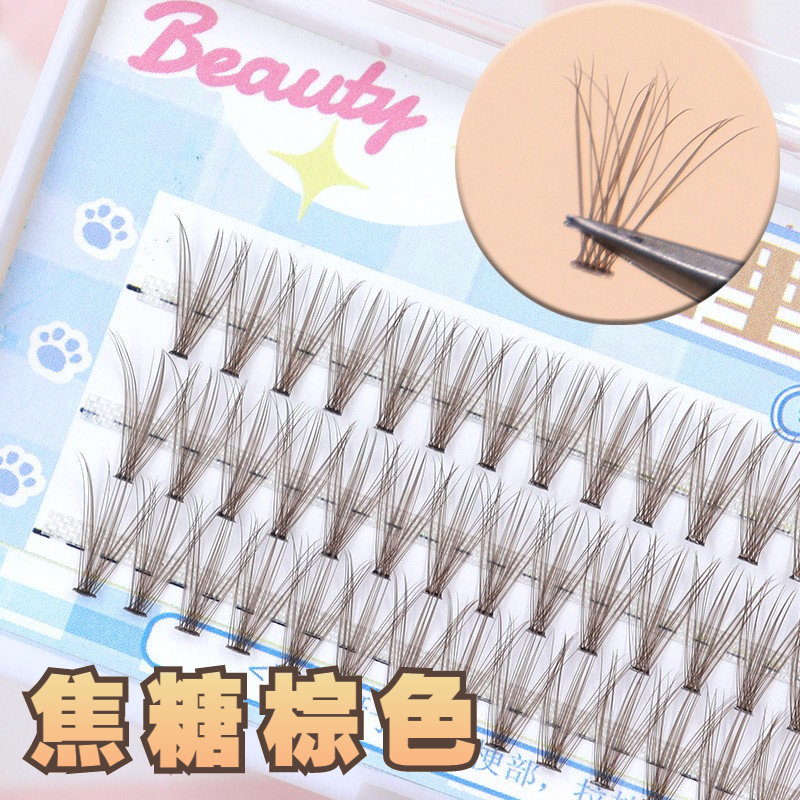Sherina grafted hairy caramel wheat wheat brown female natural simulation supernatural single cluster single cluster segmented - Taobao