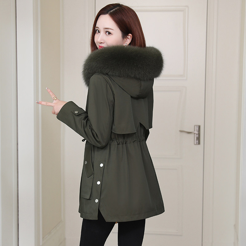 Pike women's coat 2022 winter new fox real fur Rex rabbit fur liner removable Haining fur short