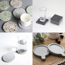 Striped design coaster silicone mold Nordic Feng Shui mud concrete tray cup plate mold Home office ornaments