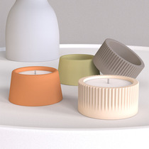 Striped candle cup mold concrete storage box mold aromatherapy cup wax DIY cement cup candle container mold