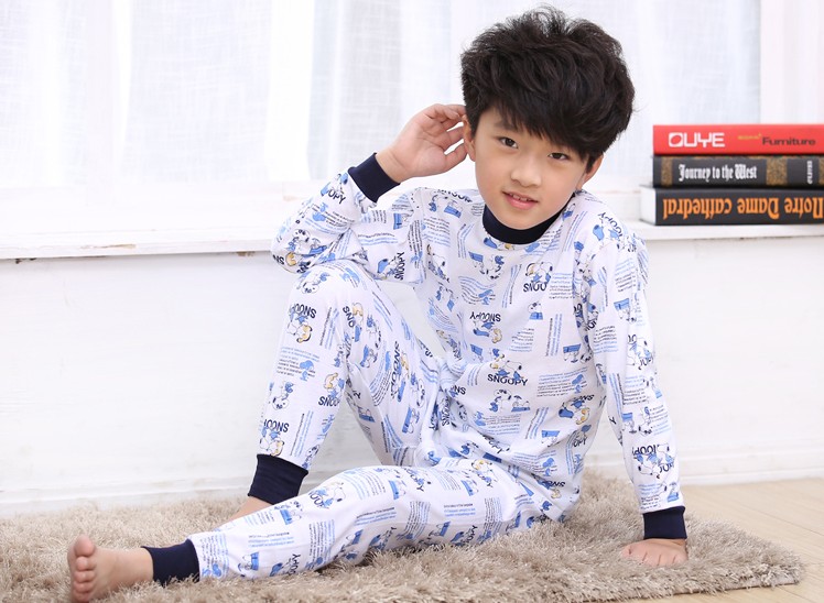 Bộ đồ trẻ em Qiuyi Qiuku trong bộ đồ lót bé trai bằng vải cotton cho bé trai và bé gái mặc áo cổ cao bằng vải cotton áo trẻ em