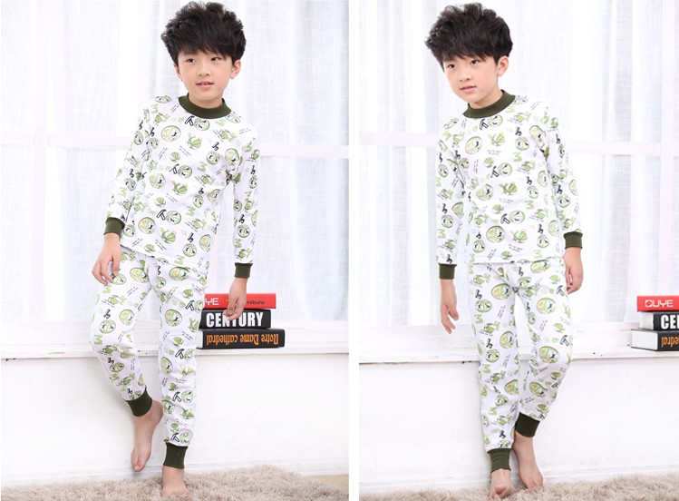 Bộ đồ trẻ em Qiuyi Qiuku trong bộ đồ lót bé trai bằng vải cotton cho bé trai và bé gái mặc áo cổ cao bằng vải cotton áo trẻ em