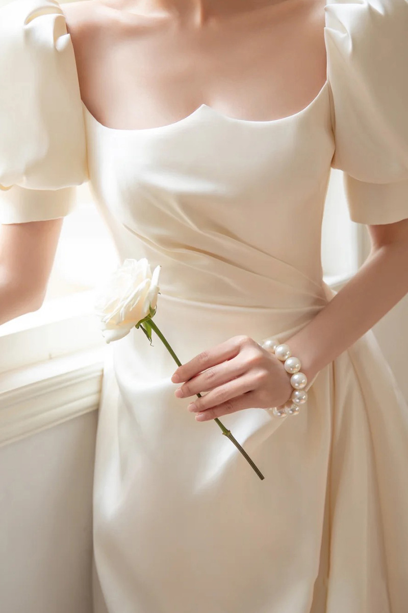 Wedding dress for bride, french style, 2023 collection, suitable for teen Wedding dress for bride, french style, 2023 collection, suitable for teen
