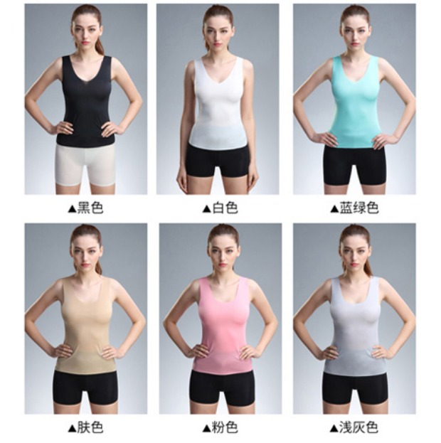 Bà Mạnhbang áo liền mạch siêu mỏng một mảnh cổ tròn V-cổ mặc gợi cảm mảnh khảnh ngắn đồ lót đáy quần lót áo ba lỗ nam giá tốt