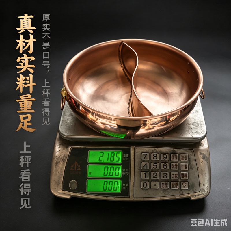 Purely Handmade Pure Copper Yin-Yang Pot, Copper Yin-Yang Pot, Red Copper Two-Compartment Pot, Yin-Yang Pot for Home Use, Separate Pot Purely Handmade Pure Copper Yin-Yang Pot, Copper Yin-Yang Pot, Red Copper Two-Compartment Pot, Yin-Yang Pot for Home Use, Separate Pot
