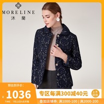 Mulan spring and autumn short womens POLO collar slim elegant lace warm cotton clothes