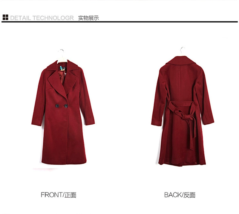 MORELINE Mulan Autumn Pure Wool Eo Slim Mid-length Lapel Wool Coat 9906301