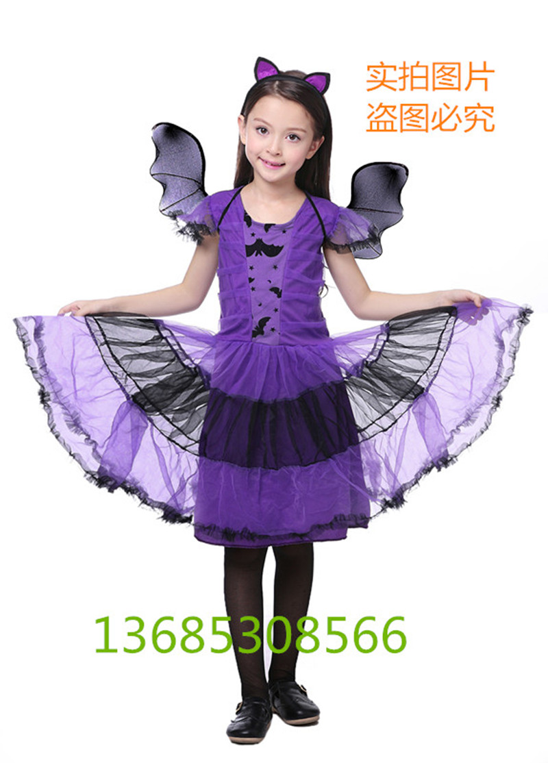 Halloween quần áo trẻ em cô gái phù thủy trang phục phù thủy cô gái áo choàng áo choàng cosplay trang phục quần khiêu vũ cho bé