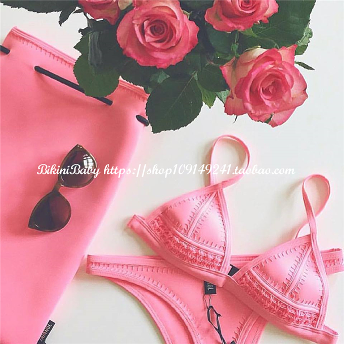 Bộ đồ bơi liền thân màu bikini nóng bỏng dành cho nữ ngực nhỏ tập hợp đồ bơi gợi cảm chia ba điểm không dây đồ bơi nữ liền thân