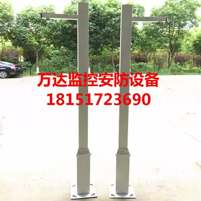 Square outdoor monitoring pole 120 to 80 square tube galvanized monitoring pole Camera monitoring bracket column thickened