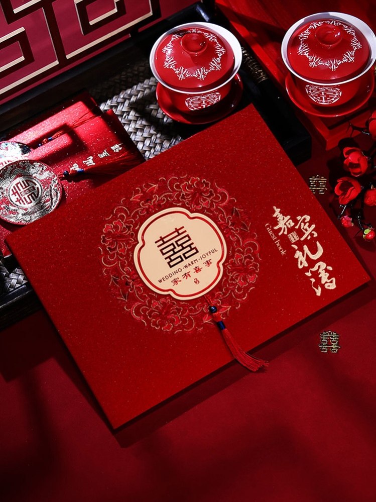Courtesy Book Wedding Senior Wedding Bookkeeping Bookkeeping Book of courtesary guests Sign up to the wedding ceremony Courtesy Single Ben-Taobao