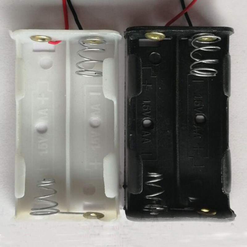 With lead wire battery box 2 section 5, can hold 2 section 5 battery box with thick line black white