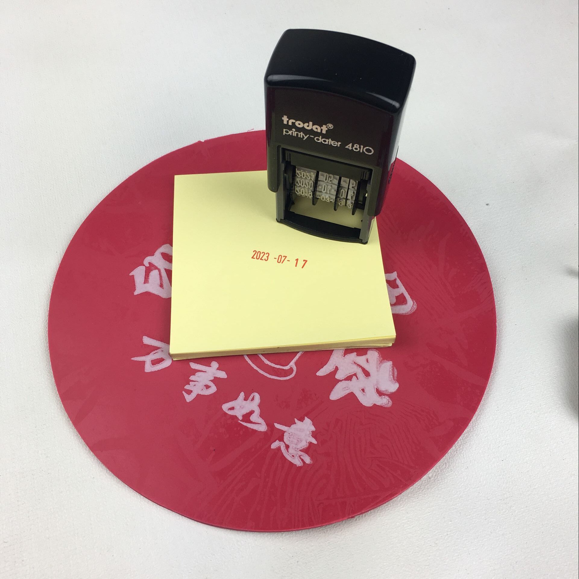 卓达印章可调日期印章定制翻转回墨自动出油刻OQC质检 日期章