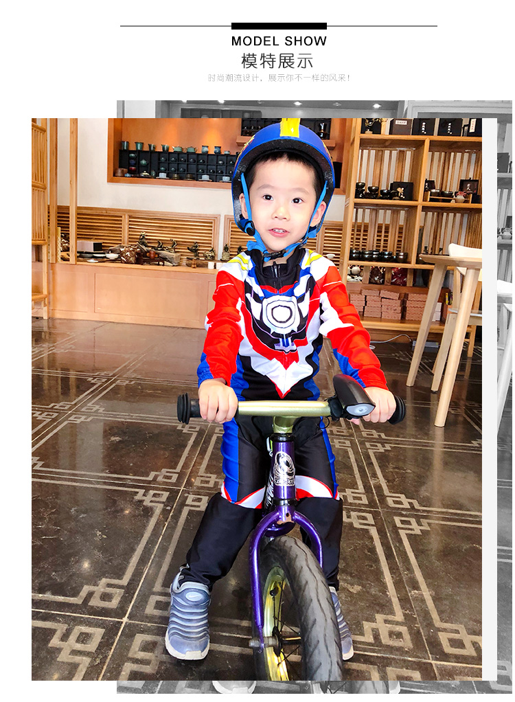 xe chòi chân sport Tùy chỉnh cân bằng mùa xuân và mùa hè xe phản quang trẻ em Jersey thể thao phù hợp với tay dài xe đạp cho thấy đua xe trượt băng - Smart Scooter xe thăng bằng raptor