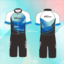 Yueya brand summer childrens short-sleeved one-piece roller skating clothing racing speed skating clothing cycling clothing for boys and girls triathlon clothing