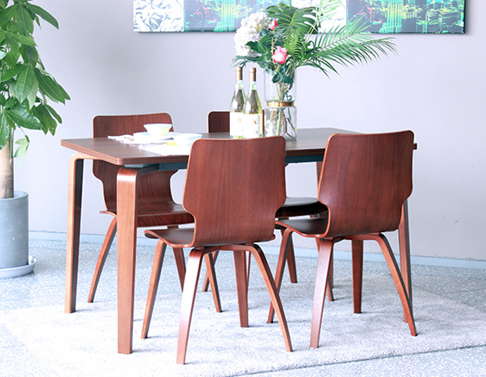 Qu Mei Home Modern Light Nordic One Table Four Chair Dining Room Furniture Small Family Style Square Table Dining Table And Chairs Combination